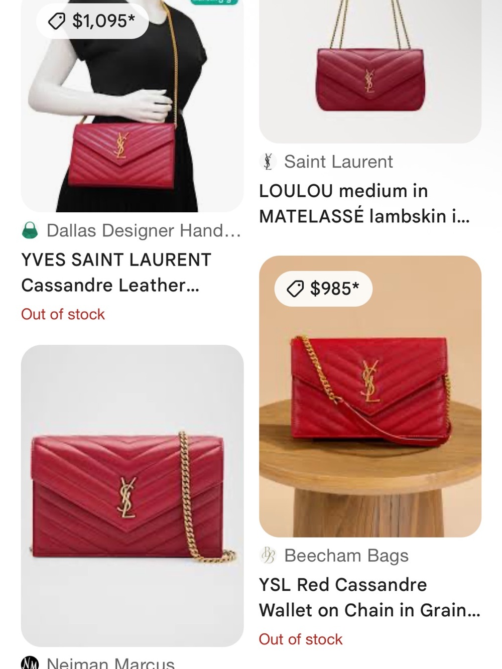 YSL CASSANDRE ENVELOPE CHAIN WALLET IN LAMBSKIN-Hot Pink - Picture 13 of 13